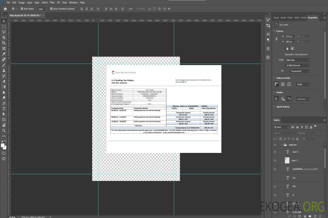 Relevé de banque marchande de Vanuatu Asie template Relevé de banque marchande de Vanuatu Asie template